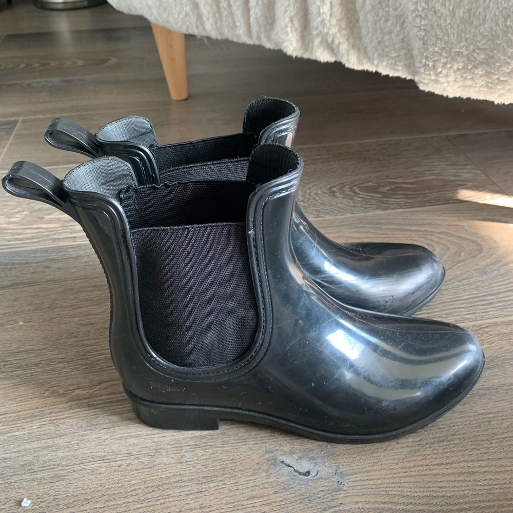 black leather boots